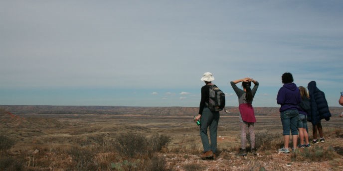 Students take in the view from the overlook during a Quarries Hike. Students take in the view from the overlook during a Quarries Hike.