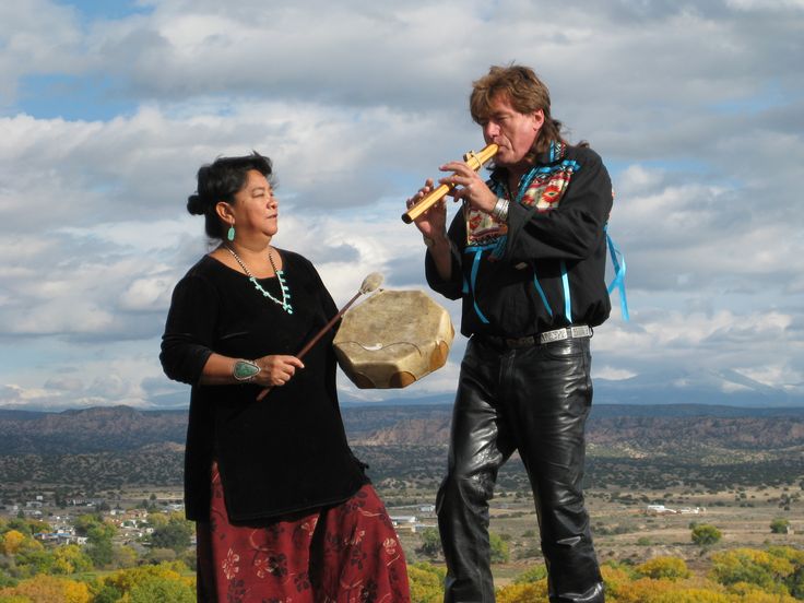 Paul & Grace Jones demonstrate native flutes.