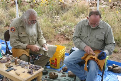 Flintknapping demonstration.