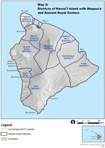 Hawaii island moku map Hawaii island moku map