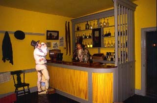 View of the reconstructed bar area of the Lemon House tavern