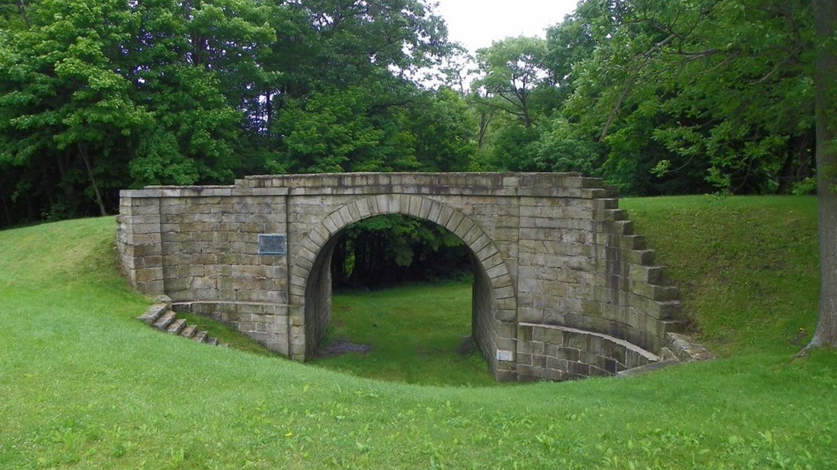 A bridge with an arch