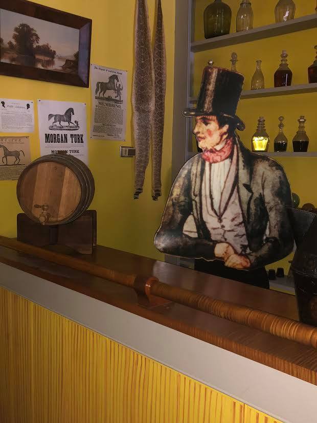 A view from the Lemon House bar room. 19th century bar room