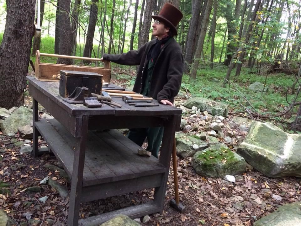 Allegheny Portage Railroad worker Allegheny Portage Railroad worker with tools