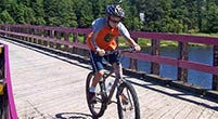 Boy riding a mountain bike