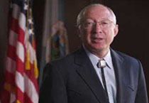 Secretary Ken Salazar with U.S. Flag