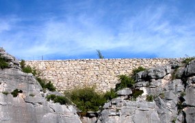 Still standing railroad structure. Mexican Stonework.