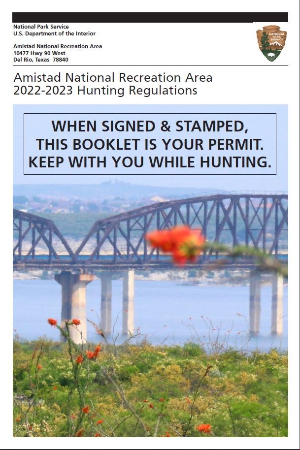 2022-2023 Amistad National Recreation Area Hunting Regulations Booklet