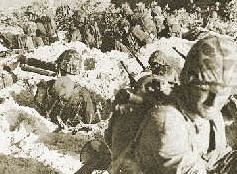 Marines dig in on the beachhead at Saipan