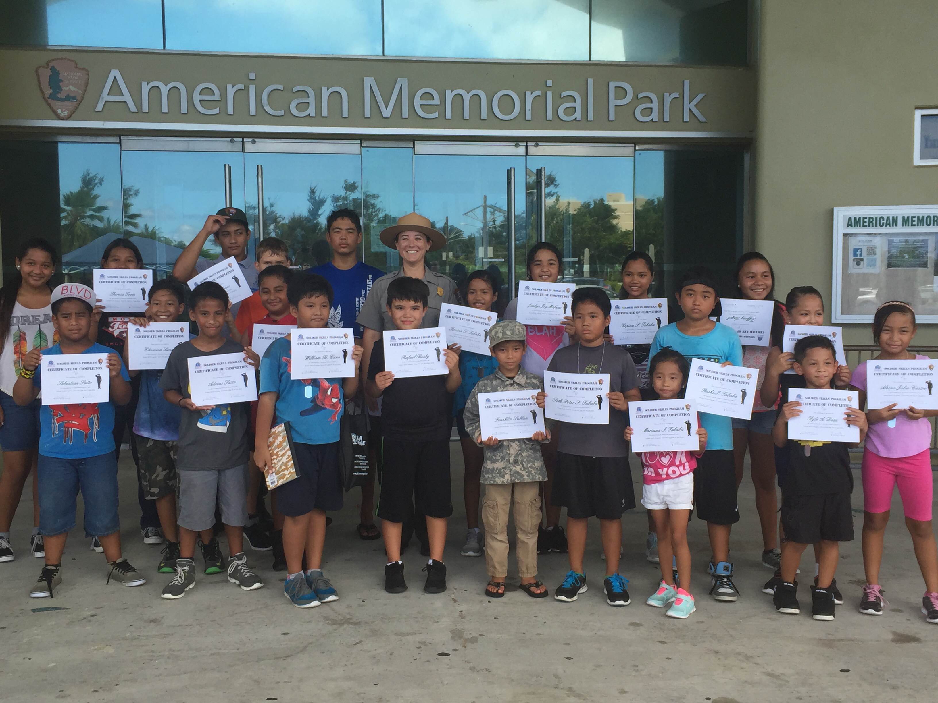Group of youth at American Memorial Park
