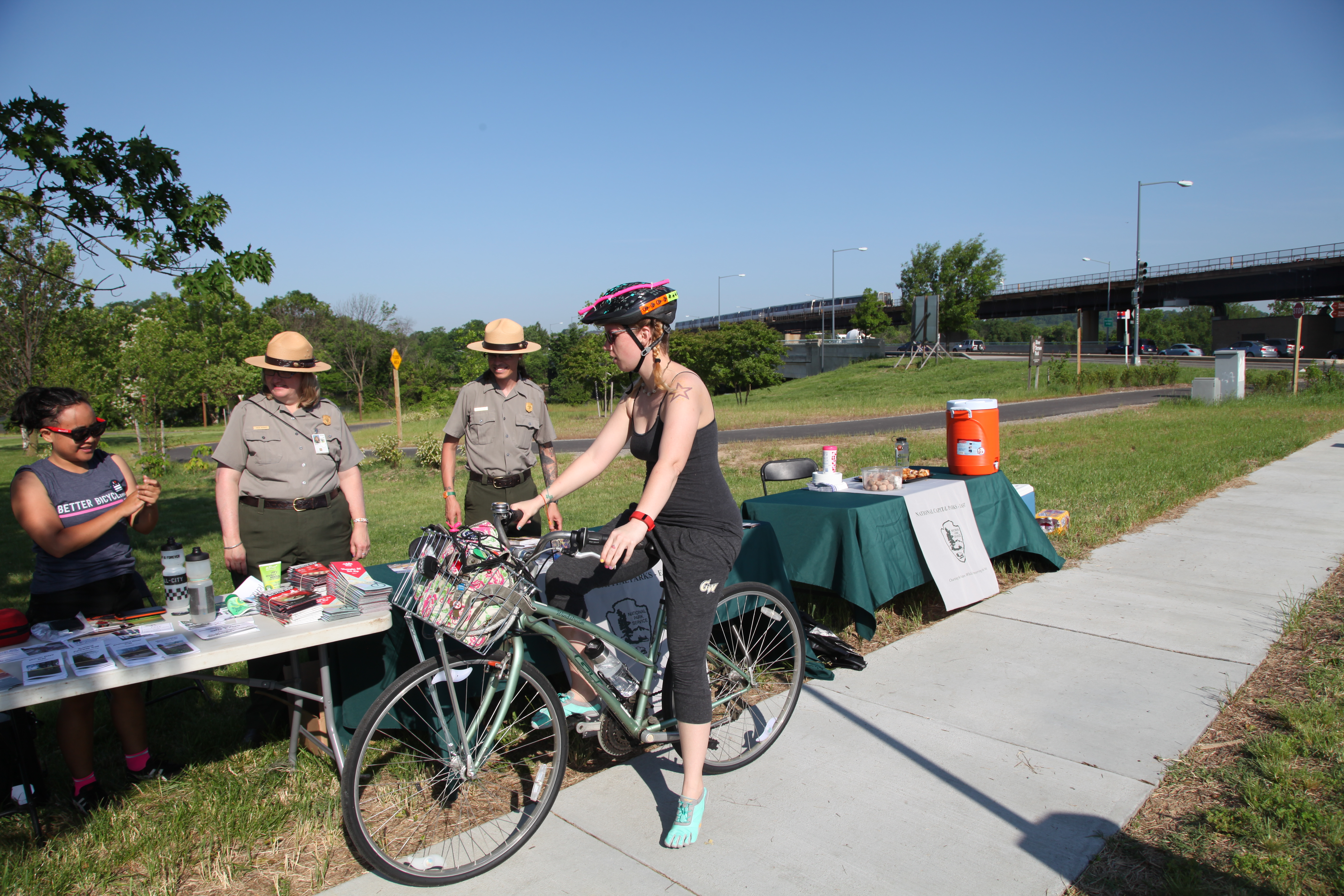 Bikers on Anacostia Riverwalk Trail pit-stop