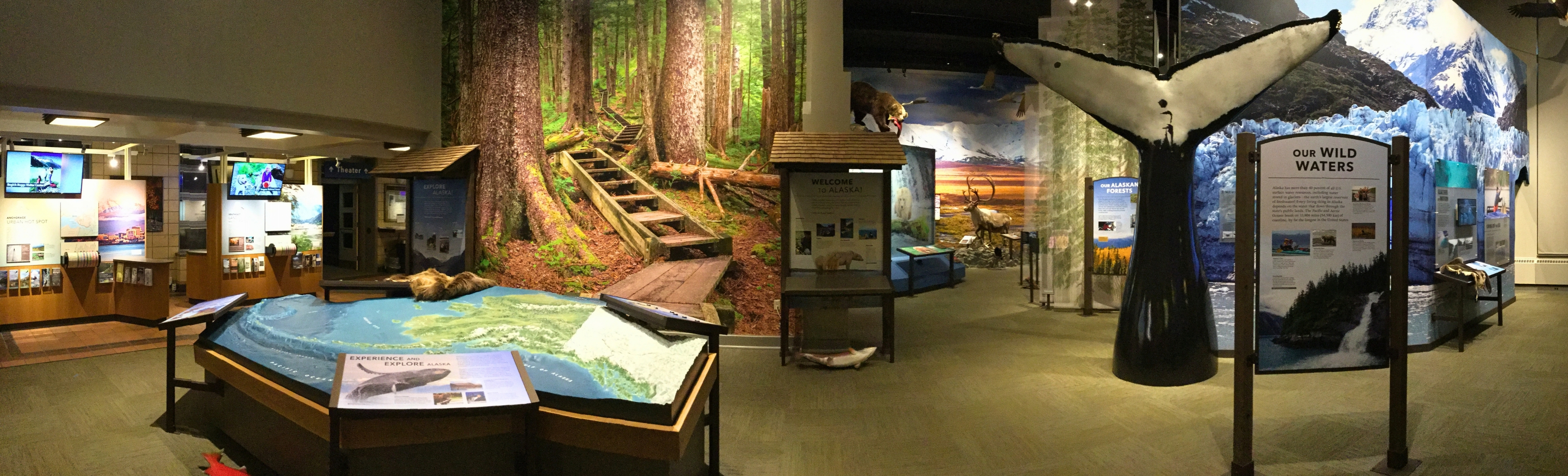 Entrance to the Anchorage Alaska Public Lands Information Center exhibit hall
