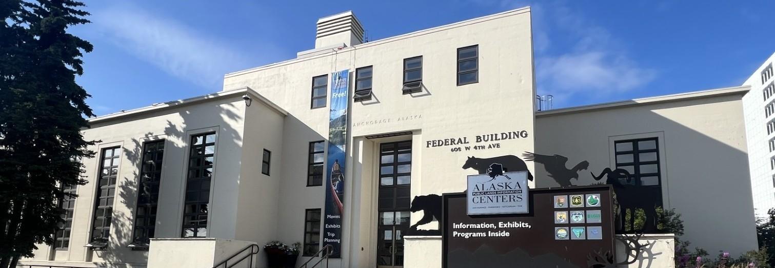 Exterior of the Anchorage Alaska Public Lands Information Center Building