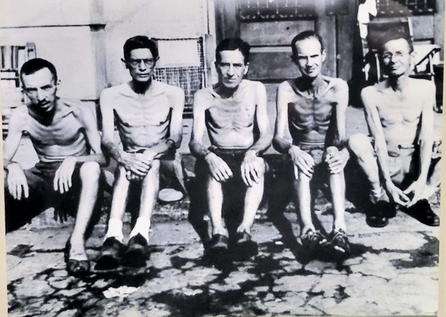 Emaciated prisoners of war