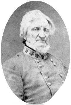 Historic photograph of an older, bearded man in a Confederate Officer's uniform.