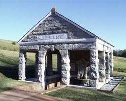 Stone shelter over a spring