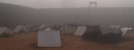 A foggy morning inside the prison site. A foggy morning inside the prison site.