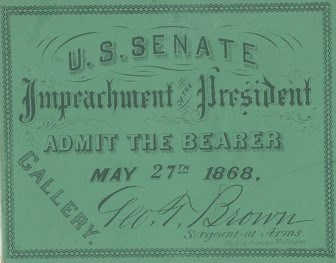 Green impeachment ticket to Johnson's trial