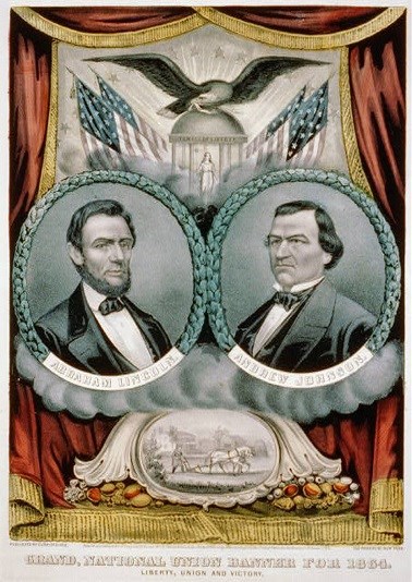 Campaign poster - Lincoln and Johnson