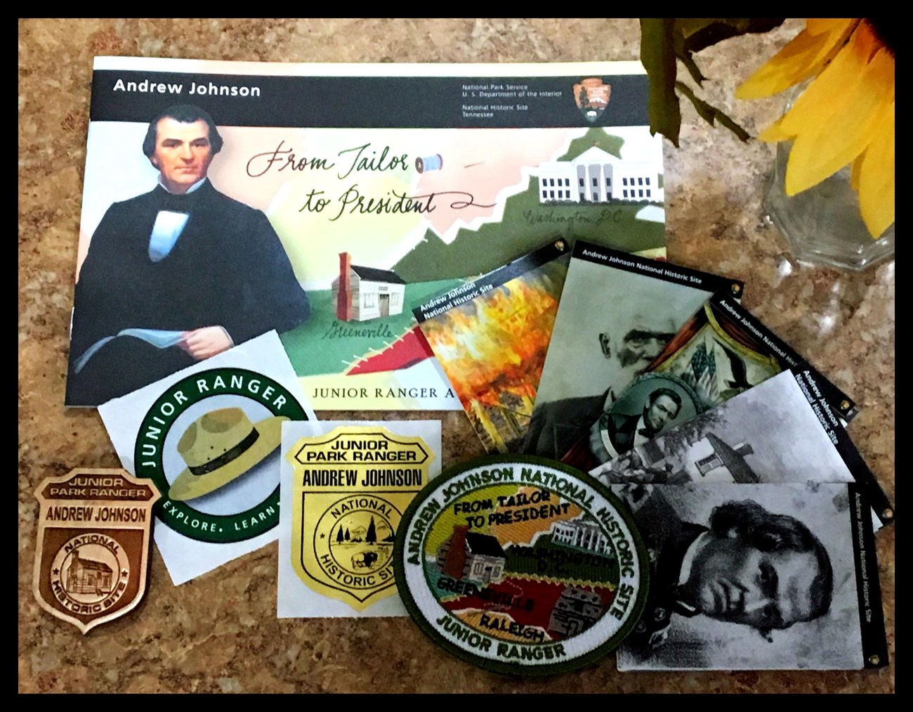 A collage of items available to Junior Ranger s