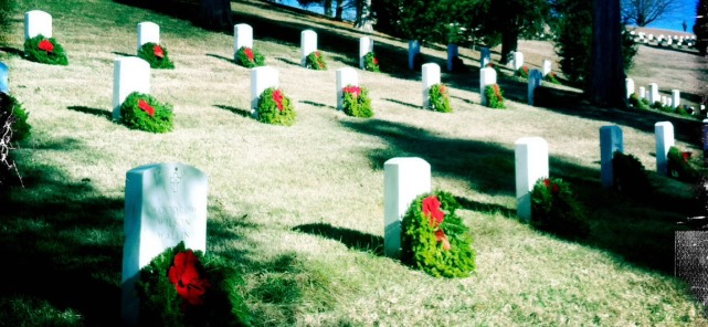 Wreaths on headstones Wreaths on headstones