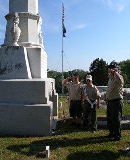 cemetery with scouts