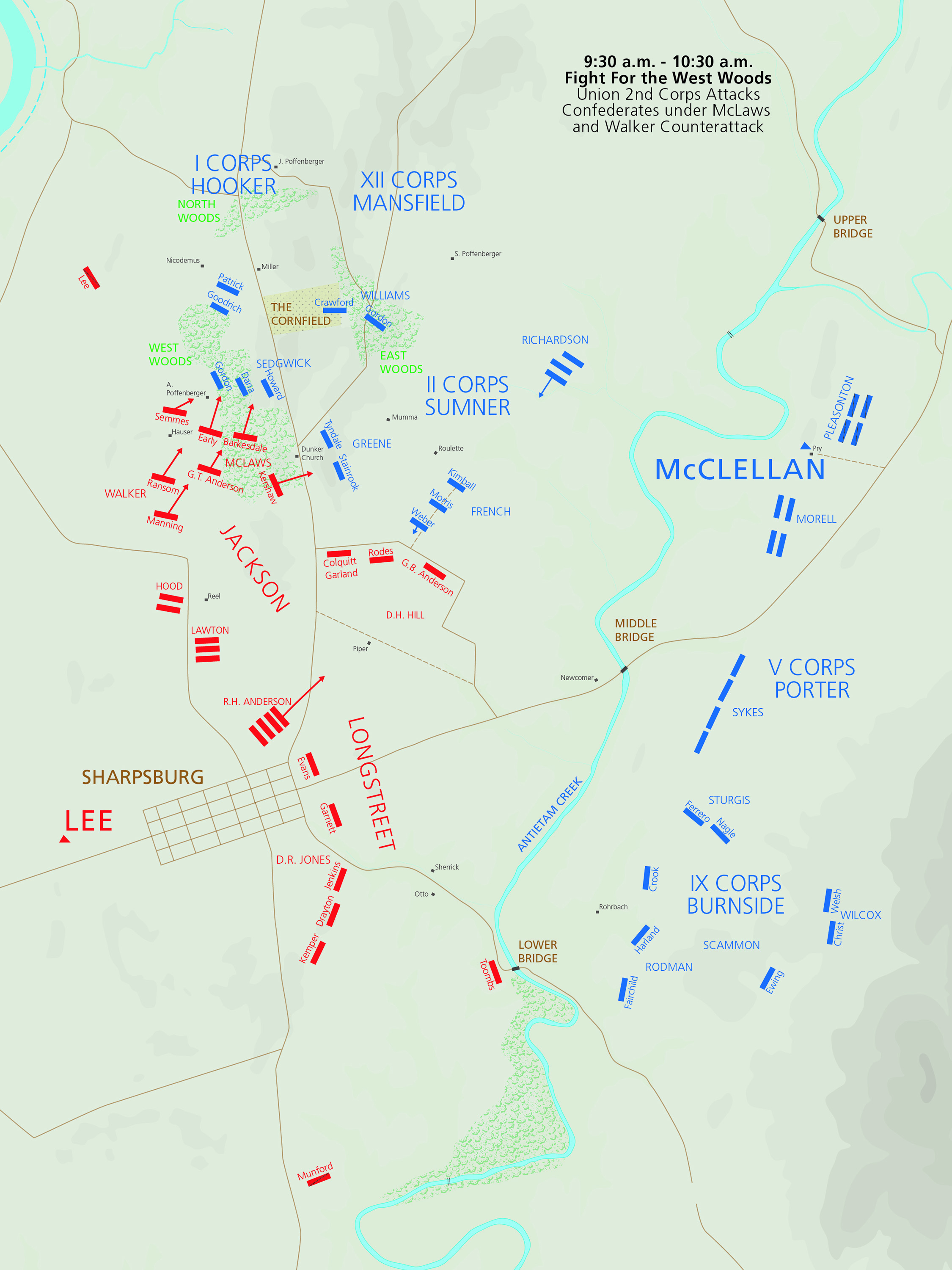 Antietam Battle Maps Antietam - Antietam Battle Map 3