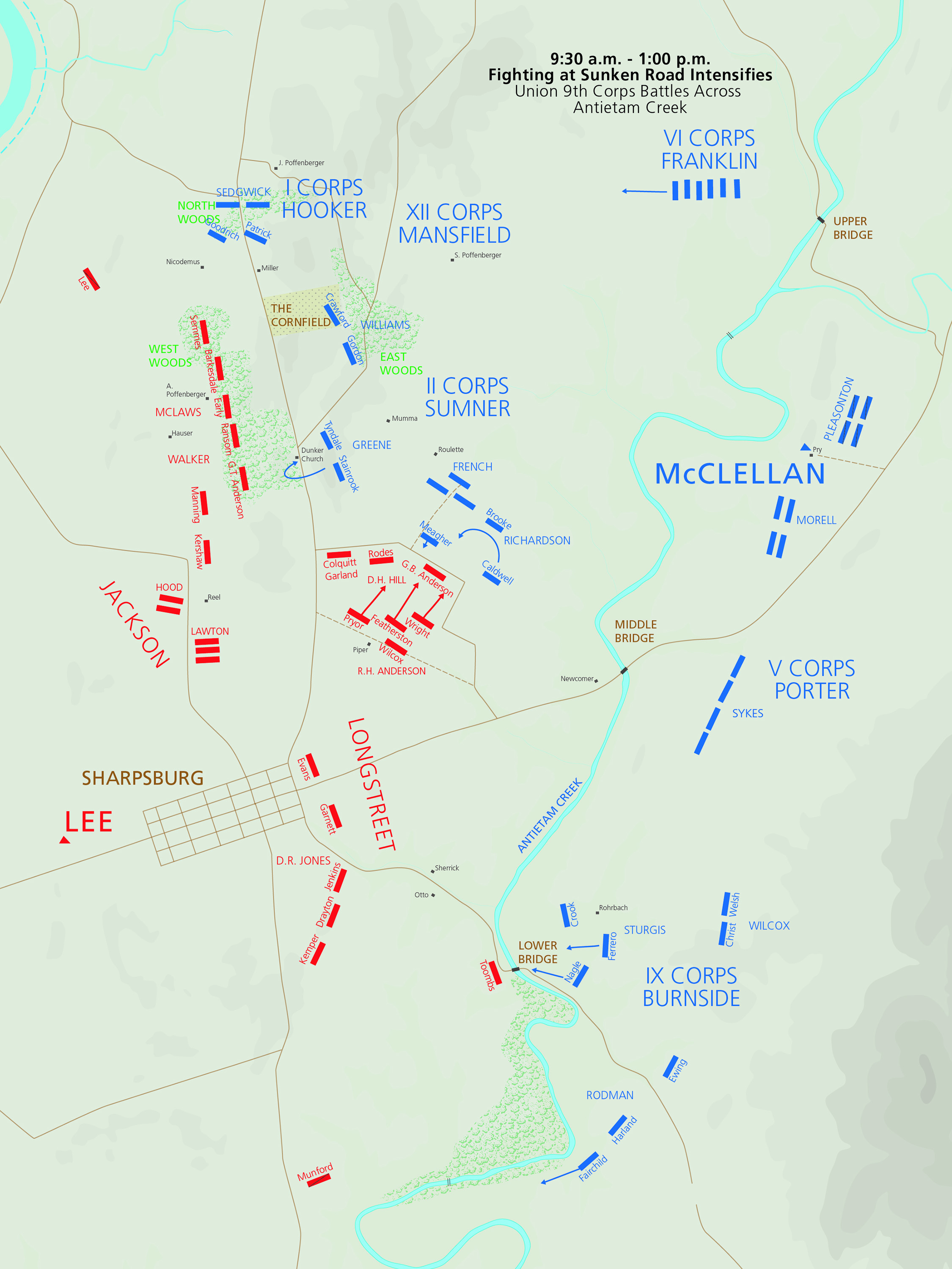 antietam battlefield tour map