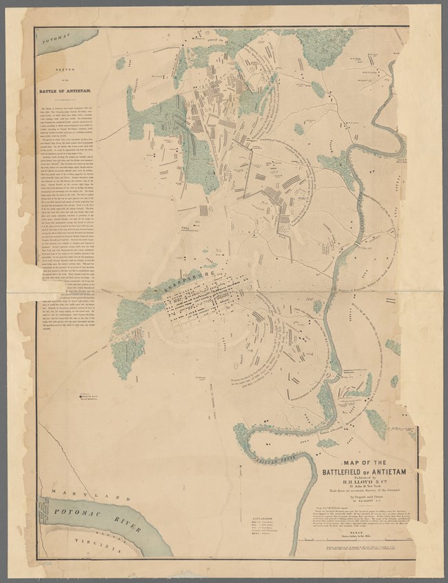 map of antietam battlefield showing grave locations