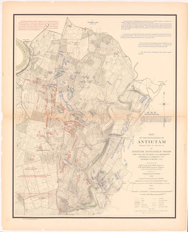 troop position map of antietam