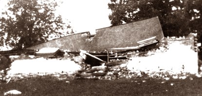 The Dunker Church was destroyed by a wind storm in 1921.