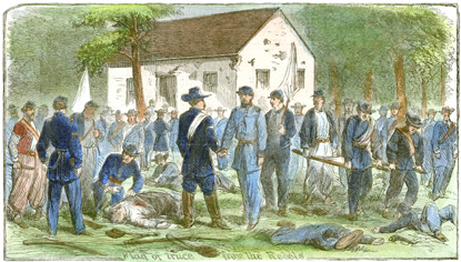 Truce at the Dunker Church after the battle.
