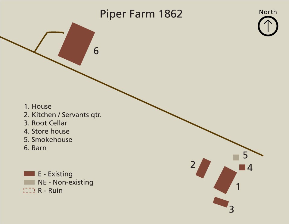 map of piper farm buildings
