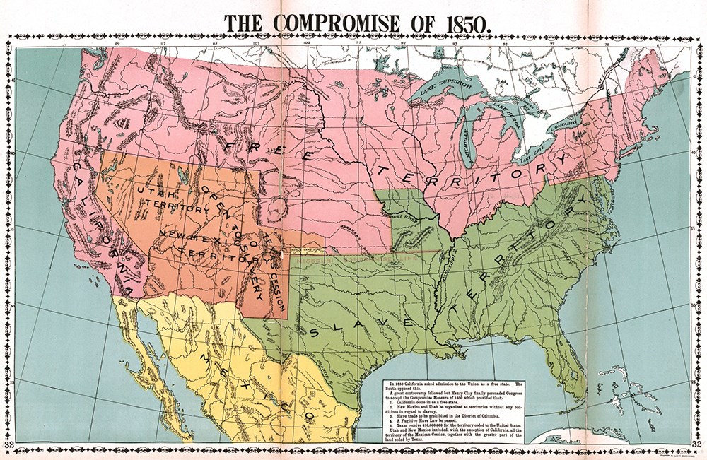 Map of the The Compromise of 1850