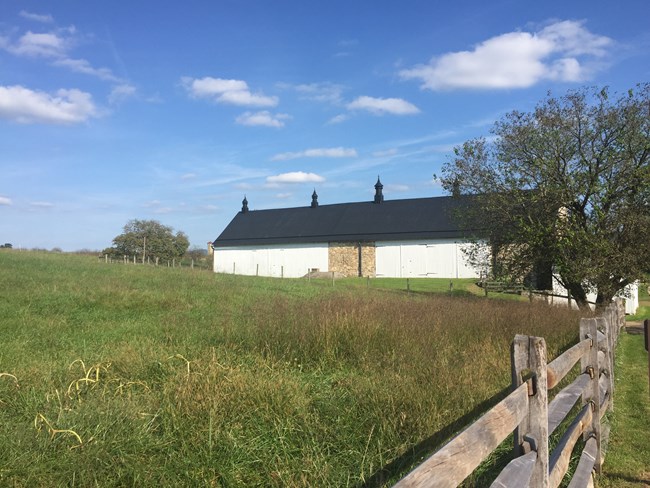 barn with black roof