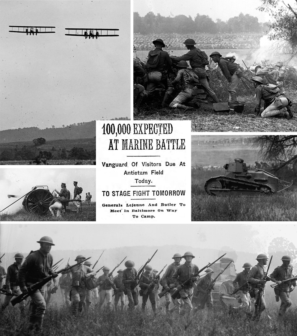 Marines in action during training maneuvers at Antietam