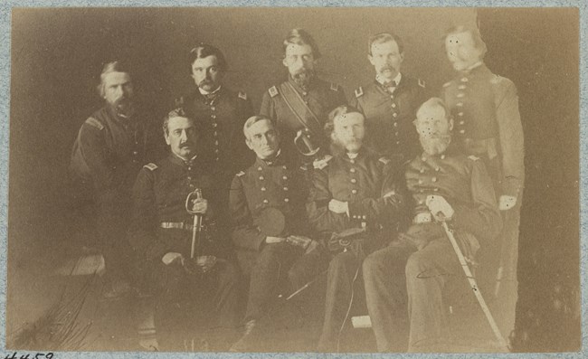 Photo of the Union officers serving inside Fort Sumter at the time of the first bombardment of the Civil War.