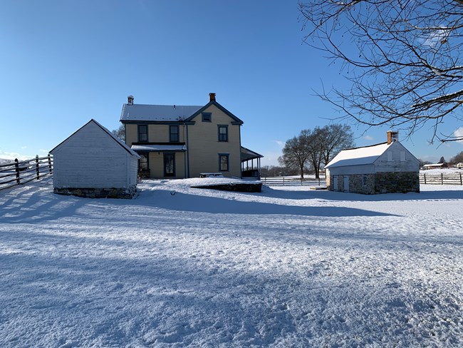 house in snow cover