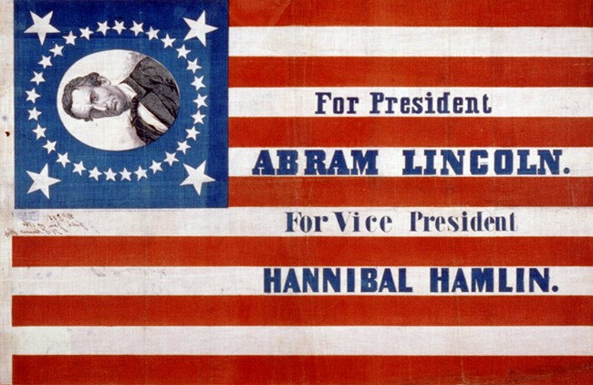 Lincoln election campaign flag