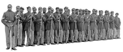African-American Soldiers in a line