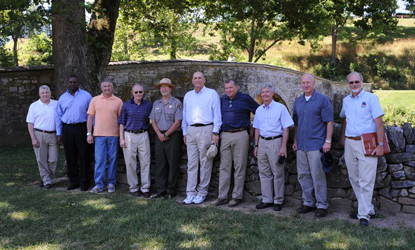 Gen. Dempsey and army leaders at the Burnside Bridge