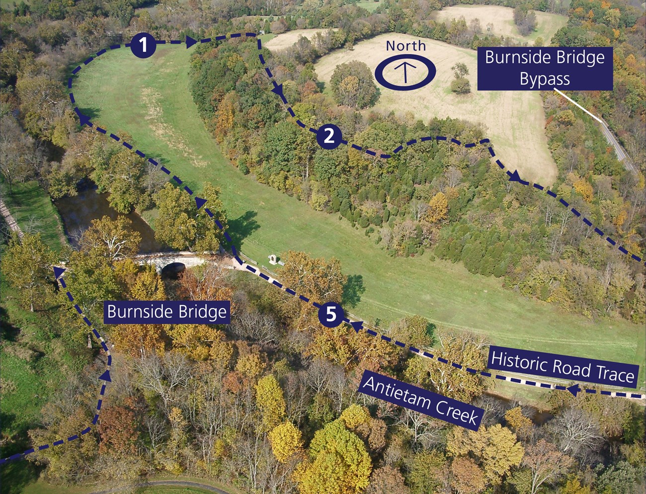 Aerial map of Union Advance Trail