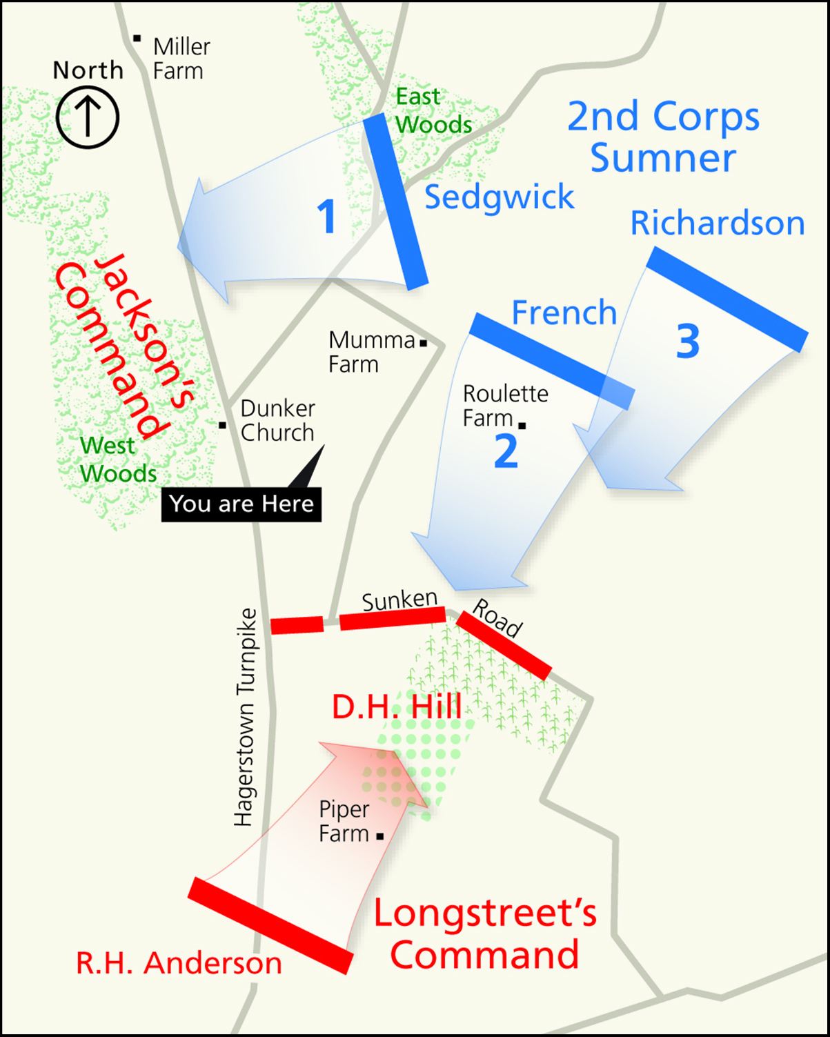 Bloody Lane Trail Antietam National - Bloody Lane Overview Map 1 