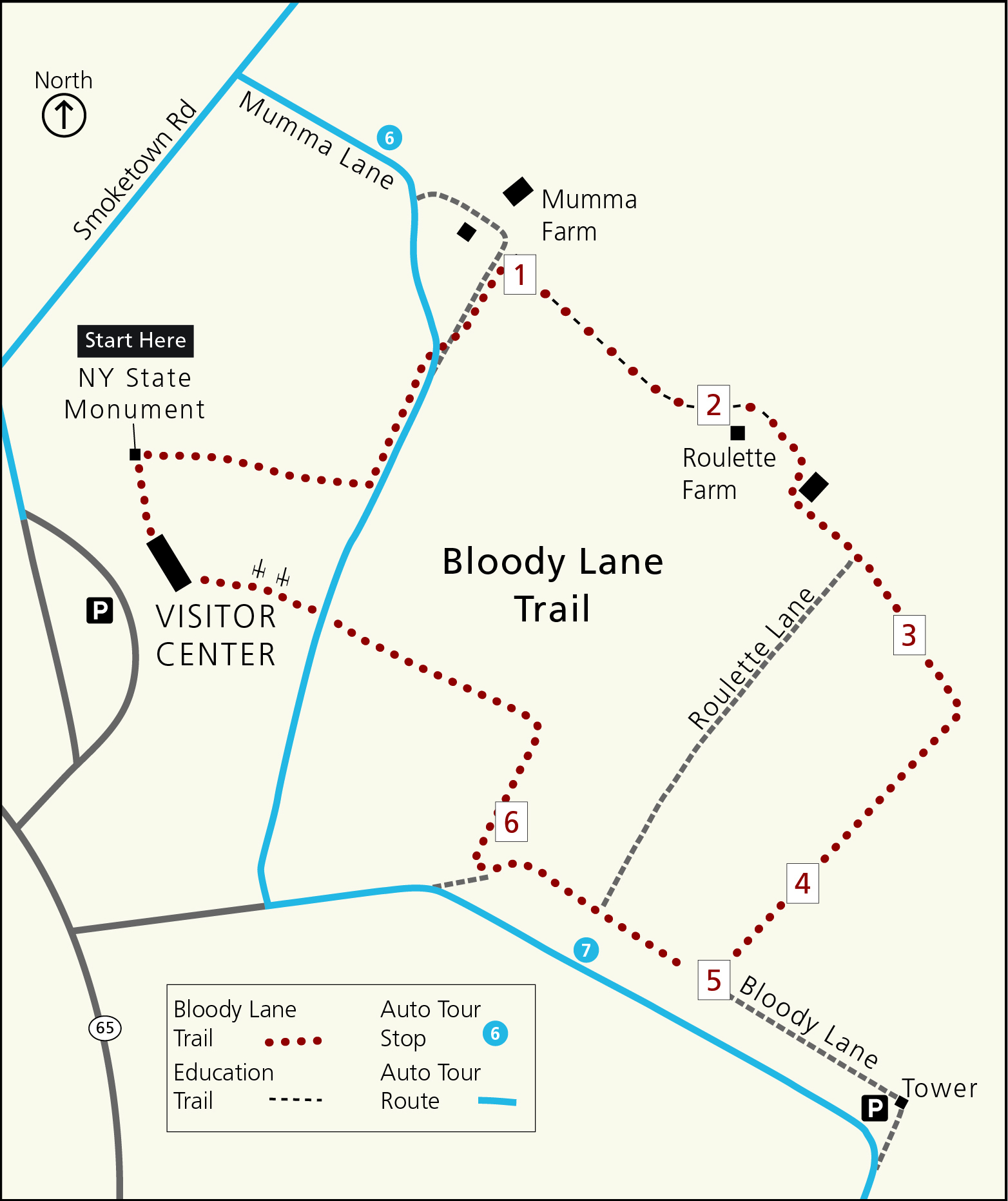 Bloody Lane Trail Map color-2026