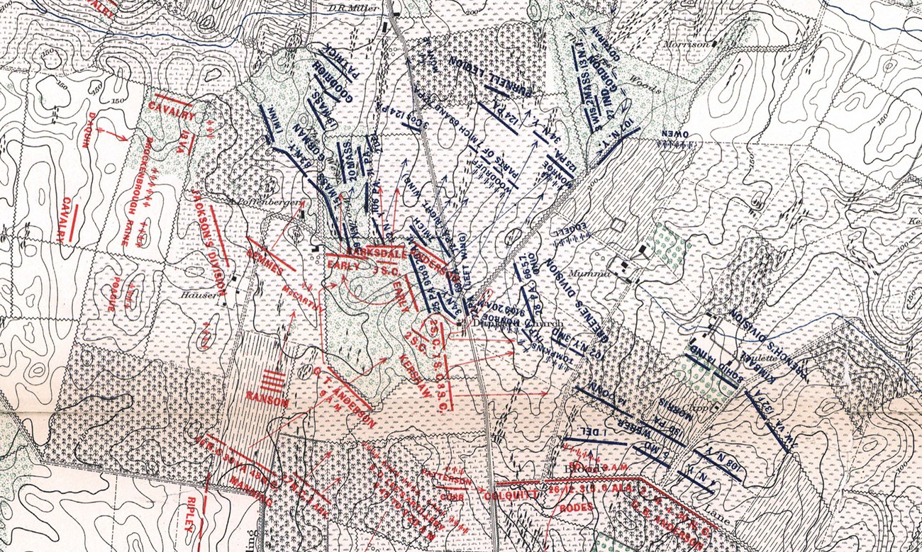 Historic map of the Battle of Antietam at 9:30 am.