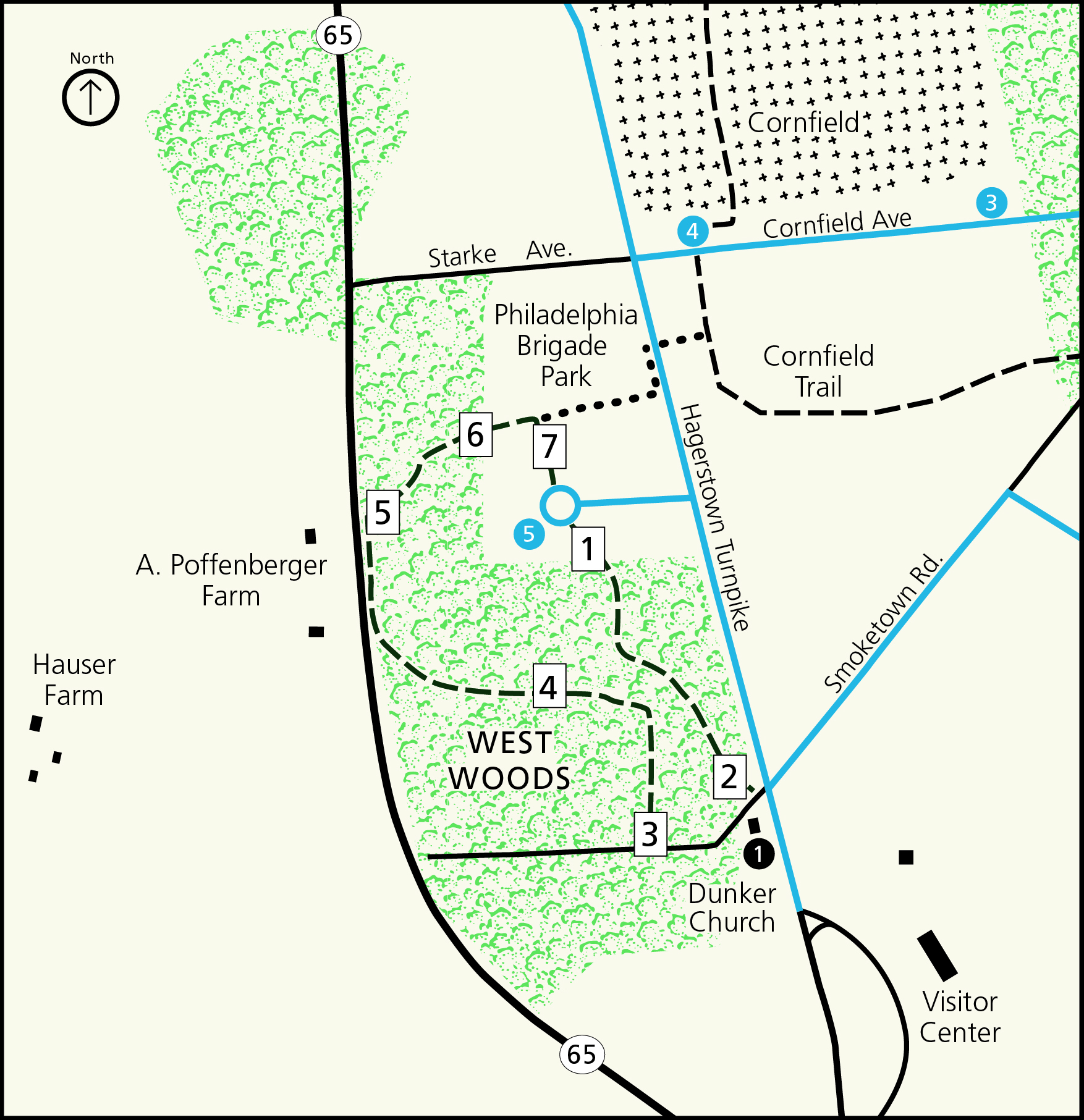 West Woods Trail Map West Woods Trail - Antietam National Battlefield (U.s. National Park  Service)