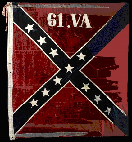 Battle flag of 61st Virginia Infantry. Battle flag of 61st Virginia Infantry.