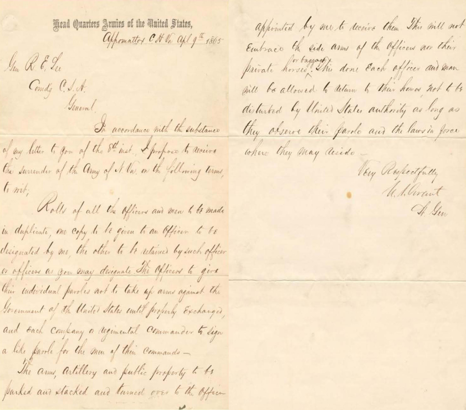 Surrender Documents - Appomattox Court House National Historical 