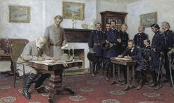 The Surrender Meeting - Appomattox Court House National Historical Park  (. National Park Service)