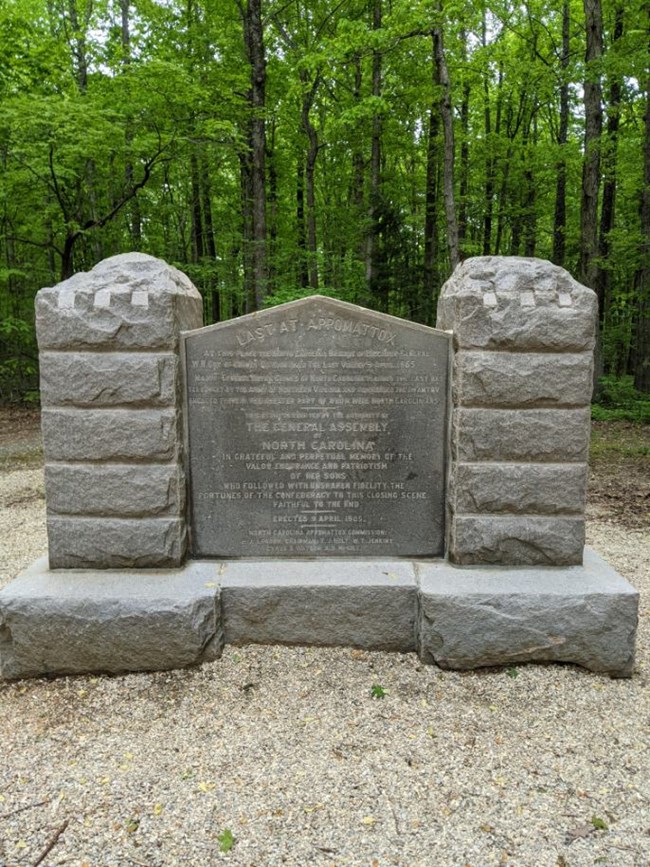 North Carolina Monument recognizing what North Carolinal soldiers accomplished at the Battle of Appomattox Court House
